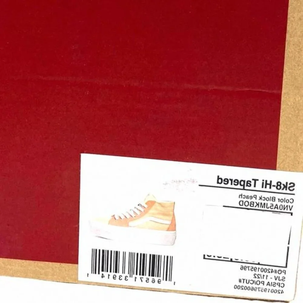 VANS Sk8-Hi Tapered Platform Shoes Skate Peach VN0A5JMKBOD Canvas Suede Women's